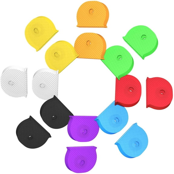 16PCS Plastic Key Cap Covers, Key Color Covers Key Identifier Key Cap for House Keys in 8 Assorted Colors