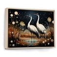 thumbnail image 2 of Designart "Mystic Silhouettes Of Ostriches By The Pond" Ostriches Floater Framed Canvas Prints, 2 of 5
