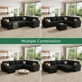 thumbnail image 3 of HONBAY 79" Reversible 3 Seat Compact L Shaped Sectional Sleeper Sofa with Pull Out Bed and Storage, Velvet Black, 3 of 9