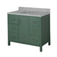 thumbnail image 2 of California 42" Bathroom Vanity with Sage Green Cabinet and Carrara Marble Top, 2 of 6