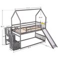 thumbnail image 4 of Twin Over Bunk Bed With Convertible Slide And Storage - Gray Entertainment & Charm, 4 of 6