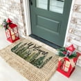 thumbnail image 2 of Welcome Green Pine Trees Christmas Door Mat 17x30 Inch, Xmas Seasonal Winter Holiday Decorative Low-Profile Rug Christmas Doormat for Indoor Outdoor, 2 of 6