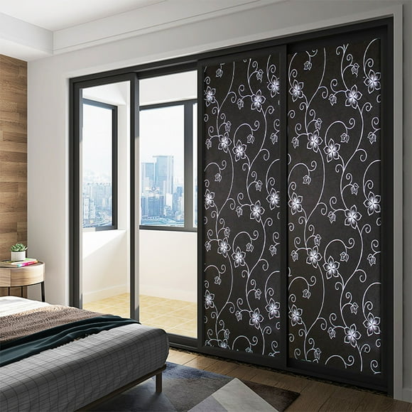 Clearance,olkpmnmk Static Cling Privacy Window Film Black B Lackout Removable No Adhesive,Accessories,Stickers