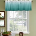 thumbnail image 4 of Teal Green Ombre Valances for Windows, Decorative Rod Pocket Window Valance Curtains, Contemporary Gradient Abstract Art Short Curtain Drapes for Kitchen/Bathroom/Living Room, 2 Panels, 42" W x 12" L, 4 of 8