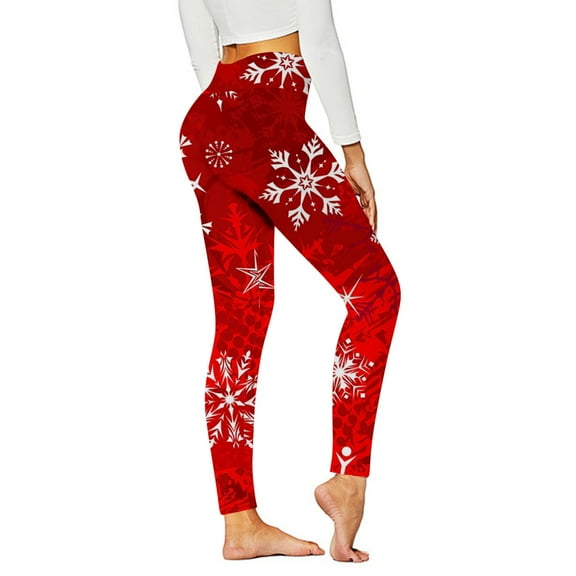 AOOCHASLIY Women Christmas Pants Fashion Casual Women Printed Gradient Span Ladies High Waist Wide Leg Trousers Yoga Pants Long Pants
