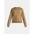 thumbnail image 4 of Time and Tru Women's Striped Sweater and Jogger Pants Set, Sizes XS-XXXL, 4 of 4