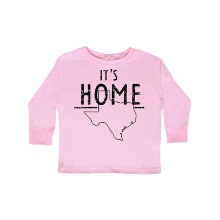 

Inktastic Its Home- State of Texas Outline Distressed Text Gift Toddler Boy or Toddler Girl Long Sleeve T-Shirt
