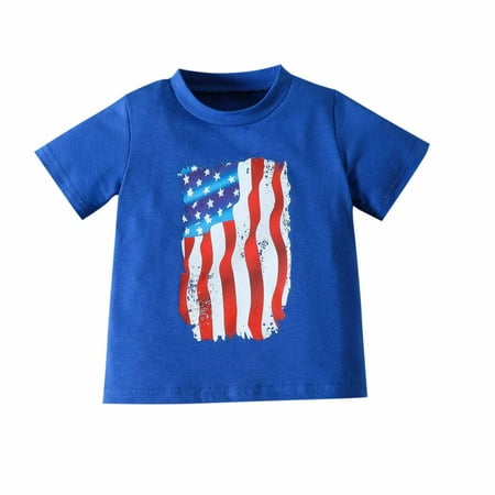 

Summer Savings Clearance! PEZHADA Summer Baby and Toddler Boys Casual Suit Independence Day Short Sleeve Tie Dyed USA Letter Short T-shirt Top Two Piece Sets Blue