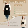 thumbnail image 2 of URBY 1pc Plus Size Extra Wide Apron with Hand Wiper Round Pockets, Black, 2 of 7