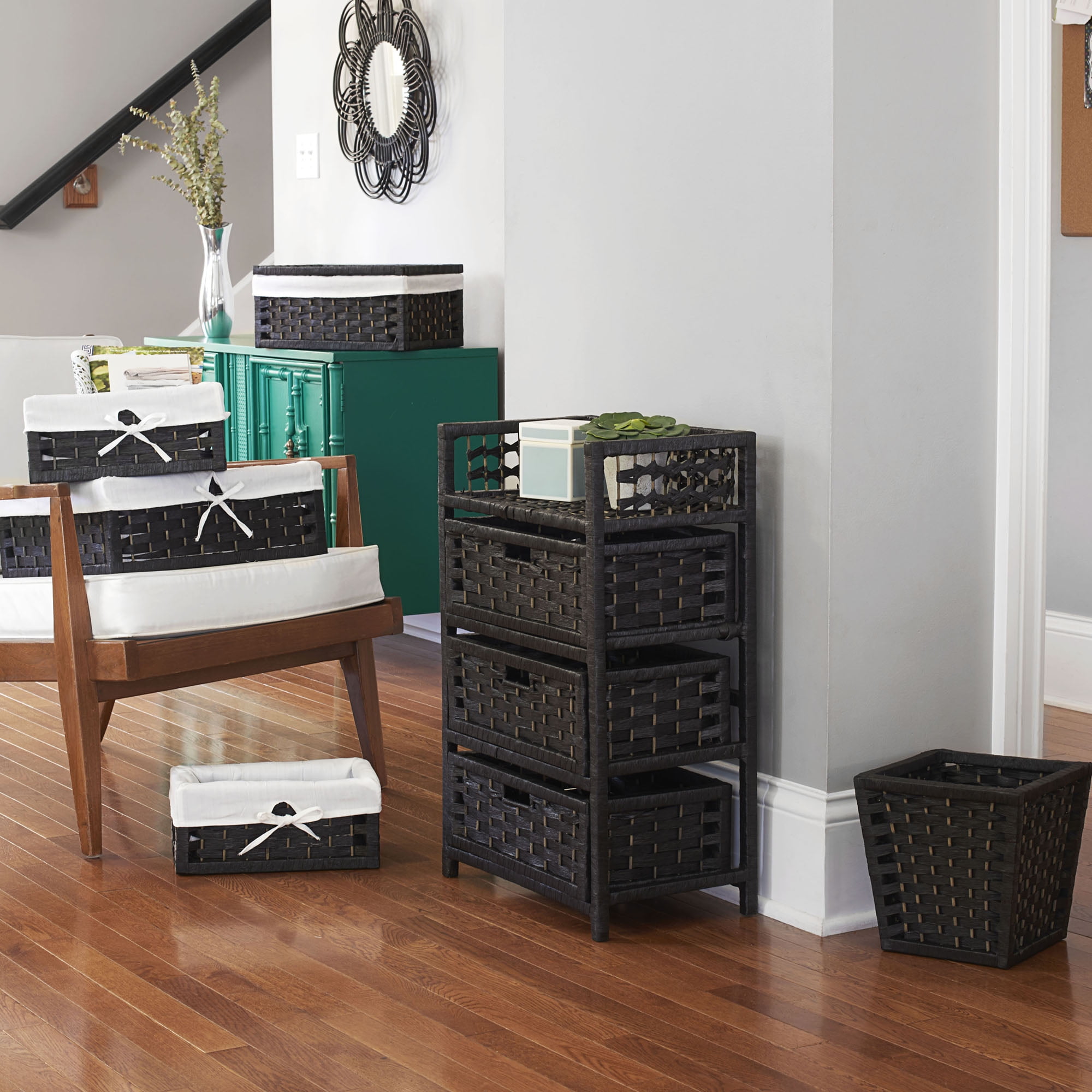 Household Essentials Paper Rope Curved Basket