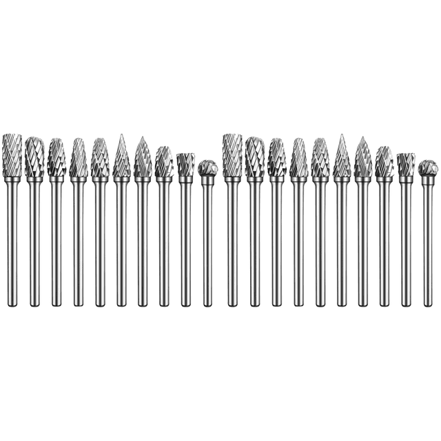 Juego Fresas Carburo 10 Piezas Brocas Amoladora Troquel Doble Corte Brocas Largas Vástago 1/8 Pulgadas