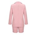 thumbnail image 5 of Idoravan Women Sets Clothing Women Business Attire 2 Piece Outfits Long Sleeve Turndown Collar Coats Tops Solid Shorts Sets, 5 of 9