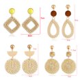 thumbnail image 2 of 4 pares de pendientes de ratán con borlas tejidas, pendientes de aro trenzado, pendientes colgantes para mujeres y niñas, 2 of 6
