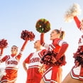 thumbnail image 6 of Uxcell Cheerleading Pom Poms, with Baton Handle and 2Pcs White Large Cheerleader Hair Bow, Silver Tone 2 Pack, 6 of 7