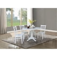 thumbnail image 3 of 36" Round Dining Table with 12" Leaf and 4 Emily Chairs – White - 5 Piece Set, 3 of 6