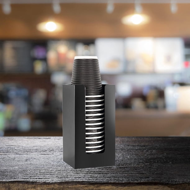 Soporte de la cápsula de café, dispensador de taza de papel desechable, portavasos de la mesa del gadget de la cocina acrílica portavasos de papel 1 ceño