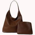 thumbnail image 4 of Bolso Hobo Slouchy Bandolera para Mujer Color Sólido Cuero PU Viajes, 4 of 9