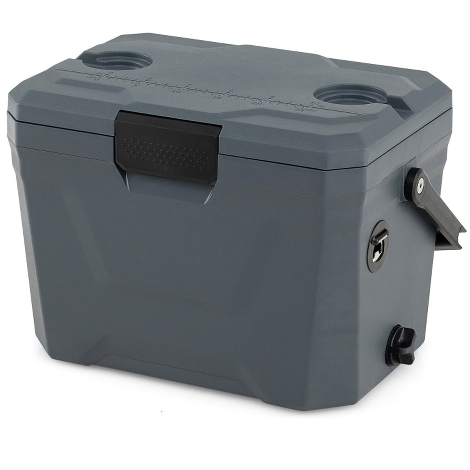 Biotree 21 Qt Insulated Portable Cooler Hard Shell Ice Chest with 2 Cup Holders, Gray