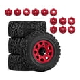 thumbnail image 3 of Xuanheng 4 Pcs 1/10 Roues et Pneus de Camion RC Faciles à Installer Pièce de Voiture RC pour Losi Rouge, 3 of 8