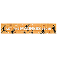 thumbnail image 2 of Orange Background Basketball Themed Banner with Player Silhouettes Stars and Let the Madness Begin Text, Basketball Events Sports Parties Tournament Celebrations Fan Gatherings Decorations Backdrop, 2 of 7