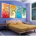 thumbnail image 2 of Pintura al óleo moderna pintura al óleo decorativa de cuatro piezas para el hogar del hotel Tree Hotel de cuatro estaciones, 2 of 5