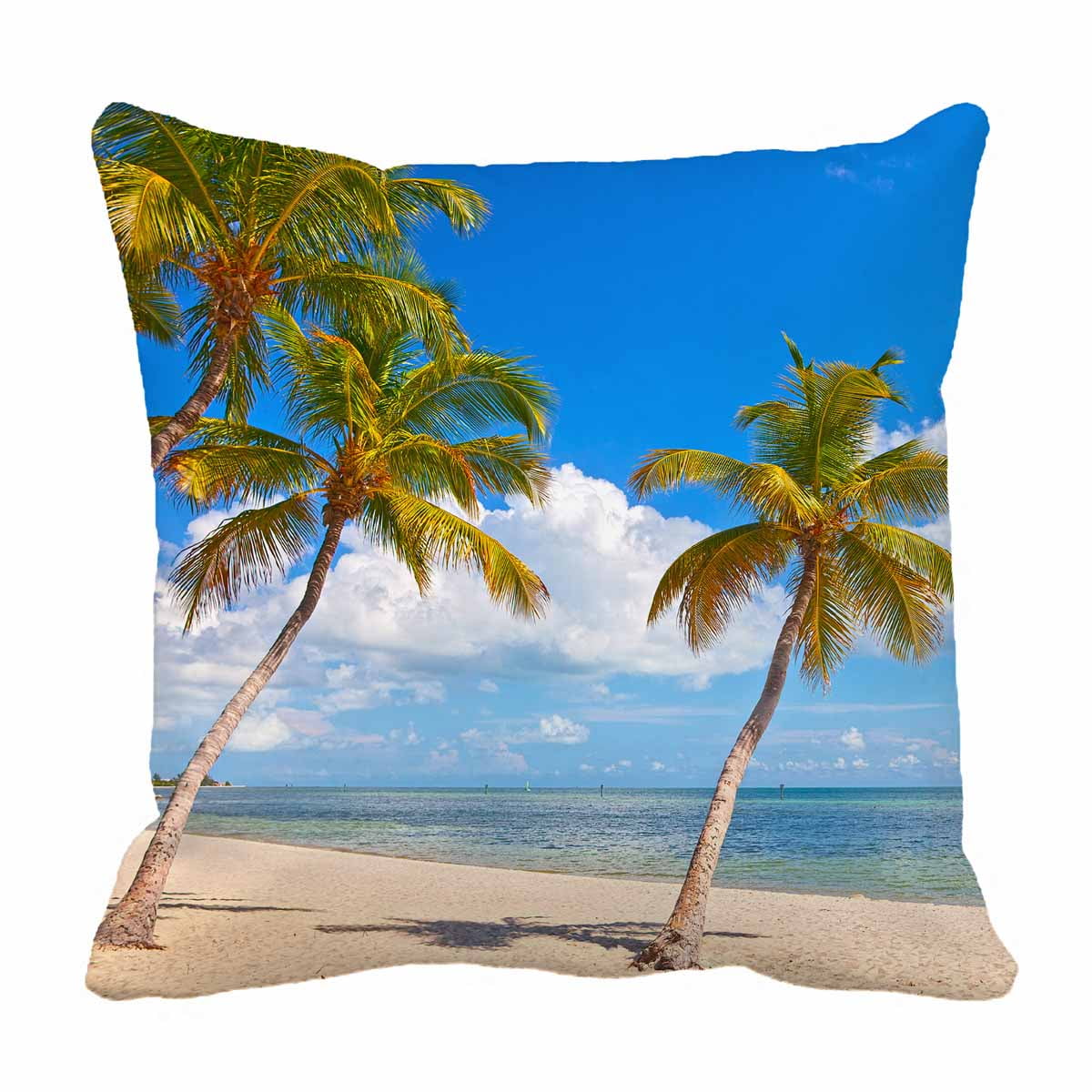 Pkqwtm Palm Trees Beach Key West Blue Sky Ocean Water Florida Bed Decor Pillow Cases Zippered Cushion Cover Size 16x16 Inches Walmart Com Walmart Com