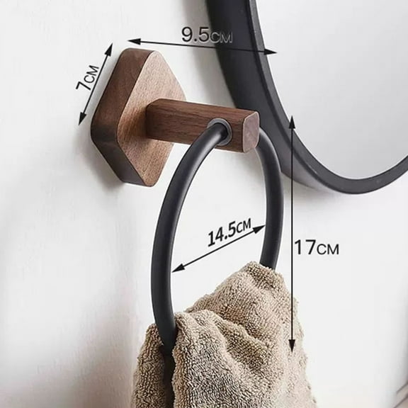 Towel Rack Ring Solid Wood Face Towel Storage Rack Towel Ring Hanging Rack
