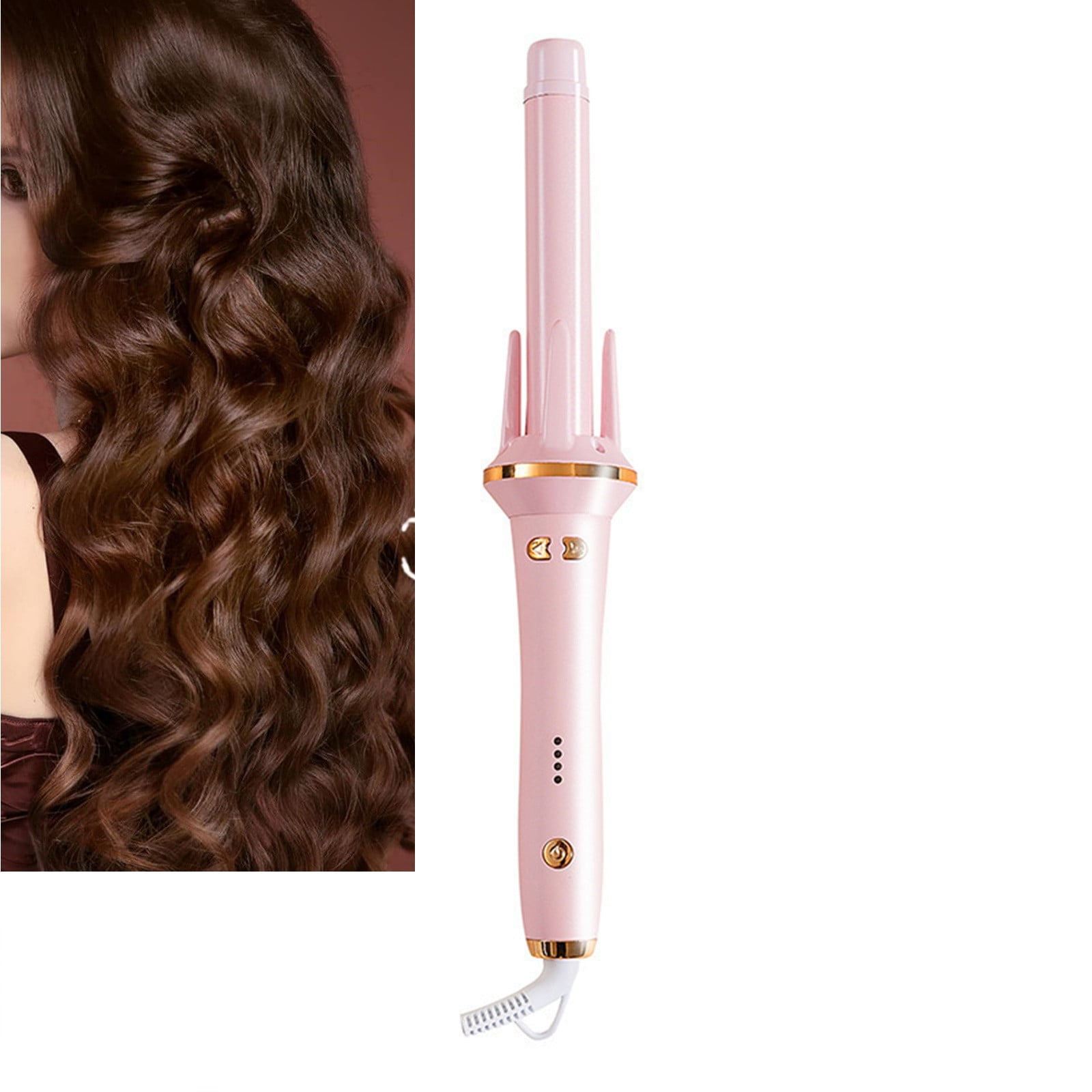Straight & Curler Automatic Rotating Curling Device for Quick Hair Styling with Big Curls and Fast Heating Technology