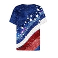 thumbnail image 4 of Itsame 4th of July Outfits for Women Printed Short Top Independence Day Short T-Shirt Sleeve, V-Neck Blue, 4 of 5