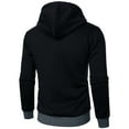 thumbnail image 4 of ZHOUCHANKIDS Mens Stylish and Hooded Zipper Pocket Long Sleeve Sweater Coat Top Black X-Large, 4 of 4