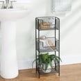 thumbnail image 2 of mDesign Steel Freestanding 3-Tier Storage Organizer Tower with Baskets - Black, 2 of 7