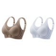 thumbnail image 1 of (2-Pack) Rinsvye Womens Big Bust Full Coverage Thin Seamless Bra No Wire Big Size Bra, 1 of 7