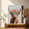 thumbnail image 6 of Qisvanset Highland Cow Flowers Sunglasses Canvas Wall Art 15.75x11.81 Inches, 6 of 8