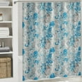 thumbnail image 6 of Fenyluxe  Nautical Shower Curtain, Pastel Toned Sea Shell Starfish Mollusk Seahorse Coral Reef Motif Design, Cloth Fabric Bathroom Decor Set with Hooks, Tan Turquoise White, 6 of 7