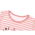 thumbnail image 2 of Beezizac Pajamas for Girls – Cute Cat Orange Striped PJS Soft Tee & Pants Jammies Set Size 8, 2 of 7