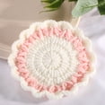 thumbnail image 4 of Trayknick Table Coaster Wave Lace Fine Workmanship Knitted Colorful Woolen Yard Cup Mat for Daily Use, 4 of 8