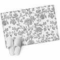 thumbnail image 2 of 2x3 Door Mat Rug, Grey Flower Non-Skid Rubber Backing Large Rectangle Rugs - Living Room Bedroom Home Office, Vintage Farmhouse Boho Leaf Spring Plant Indoor Floor Mat Carpets Washable Rug, 2 of 9