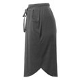 thumbnail image 3 of A2Y Women's Elastic Waist Self Tie Tulip Hem Side Pocket Skirt Charcoal 3XL, 3 of 5