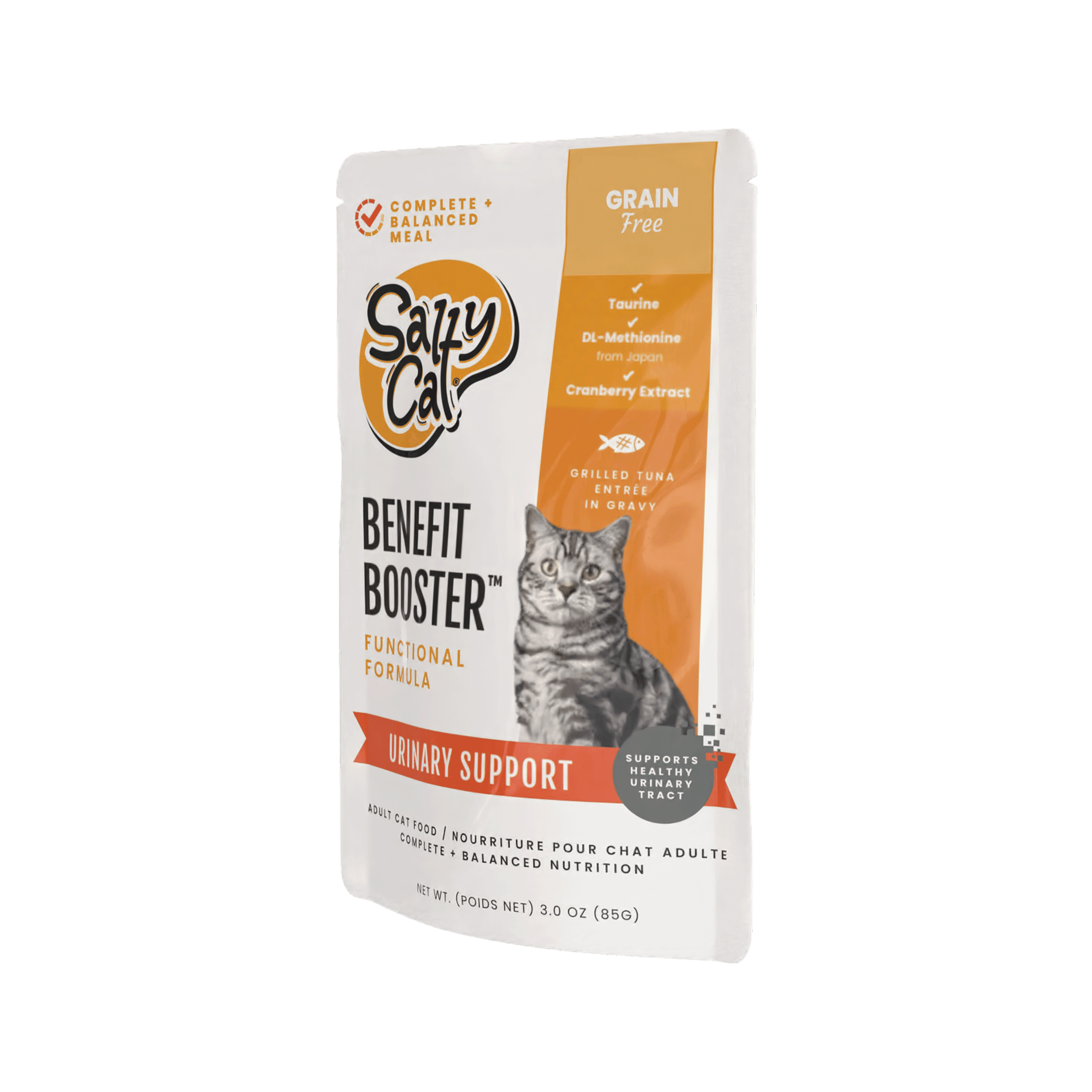 (6 pack) Salty Cat Benefit Booster Urinary Support Grilled Tuna Entrée in Gravy Wet Cat Food, 3 oz. Pouch