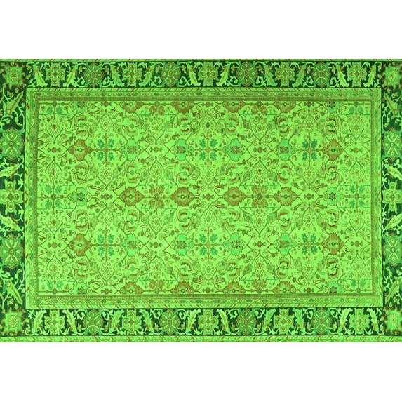 Ahgly Company Indoor Rectangle Persian Green Traditional Area Rugs, 4' x 6'