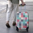 thumbnail image 3 of Blue Boho Pioneer Flower Patchwork Pattern Luggage Cover Fashion Suitcase Cover Baggage Covers Fit 25-28 Inch Luggage (Go Travel), 3 of 5