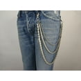 thumbnail image 2 of Portefeuille Homme Rocker Argent Métal 3 Brins Chaîne Jean Porte-Clés Moto Biker Trucker, 2 of 4