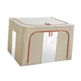 thumbnail image 3 of Bolsa de almacenamiento de ropa plegable Sunnimix organizador ventana transparente impermeable 60 cm x 42 cm x 40 cm Beige, 3 of 8