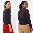 thumbnail image 4 of Emmalise Women's Basic Long Sleeve Crew Neck Casual T-Shirt, Black, 4 of 7
