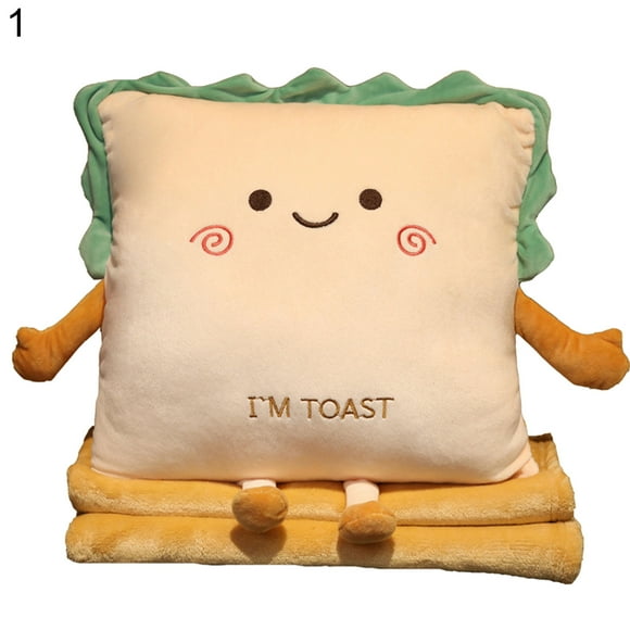 Funie Cartoon Design Stuffed Plush Pillow with Blanket Plush Strong Flexibility Stuffed Cushion for Indoor