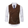 thumbnail image 4 of Men's Stylish Double-Breasted Dress Vest Formal Waistcoat Tuxedo Business Prom Suits Vest, 4 of 9