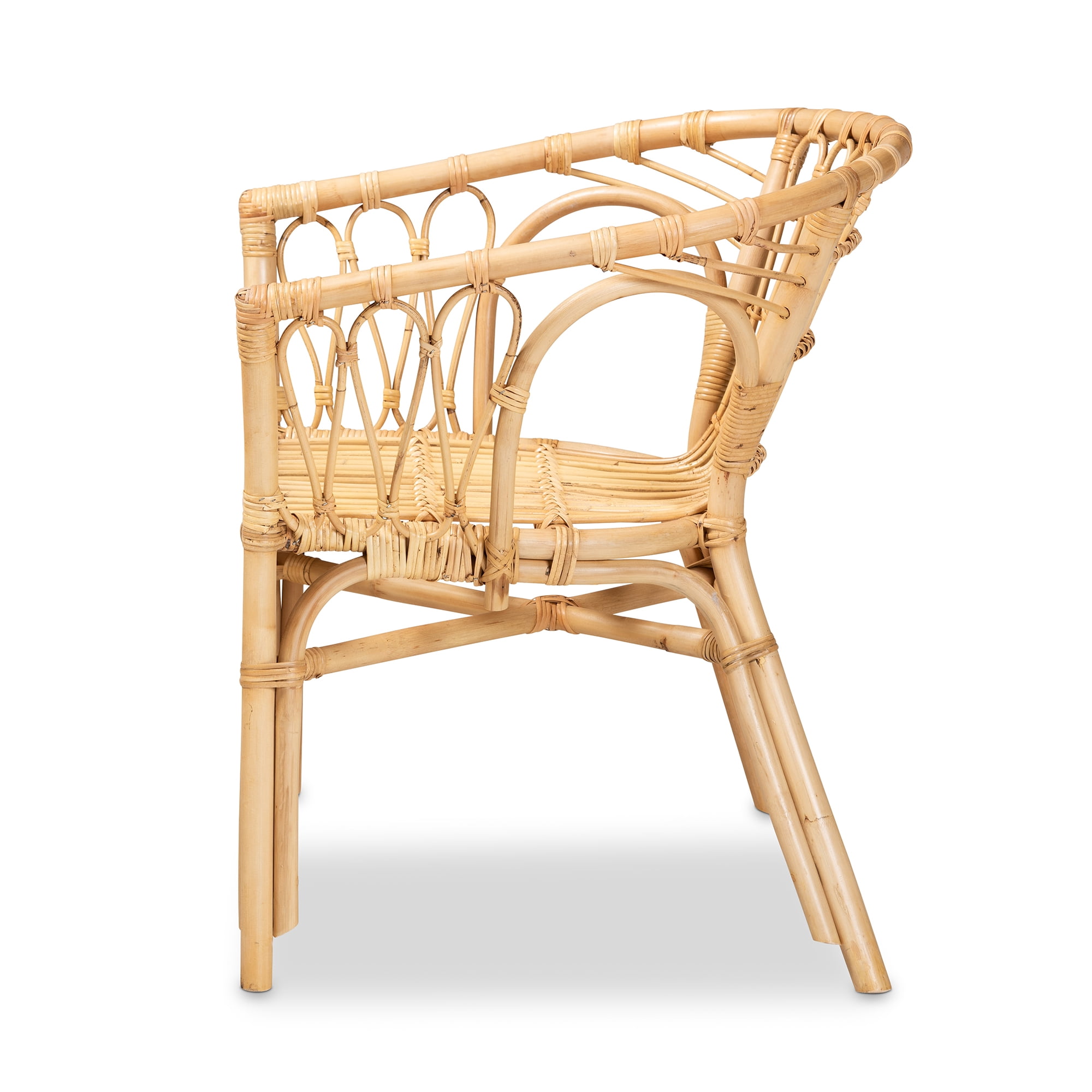 bali & pari Kaka Rattan BOHO Dining Chair, Natural Brown