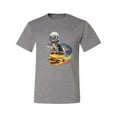 thumbnail image 2 of Funny Graphic Astronaut Cat in Space on Cheeseburger | Mens Cat Lover Graphic T-Shirt, Heather Grey, X-Large, 2 of 3