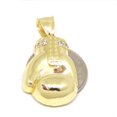 thumbnail image 6 of 10k yellow Gold boxing glove Pendant cubic zirconia gift sport fine jewelry 7.5g, 6 of 12