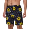 thumbnail image 2 of Haiem Sunflowers Mens Swim Trunks with Compression Liner 2 in 1 Swimming Shorts Stretch Swimwear Quick Dry,Board Shorts-Small, 2 of 9